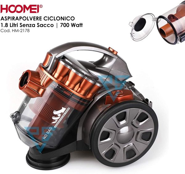 Hoomei HM-2178 700W ciklonski usisavač Kapacitet 1,8 L Kabel dužine 5 metara