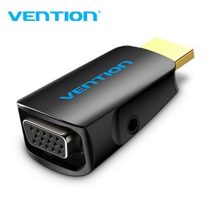 ADAPTER HDMI MUŠKI NA VGA ŽENSKI + AUDIO 3.5 mm ŽENSKI VENTION AIDB0 CRNI