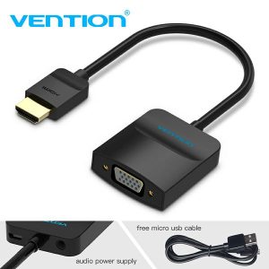 ADAPTER KONVERTER VGA ŽENSKI NA HDMI MUŠKI VENTION 0.15 m ACFBB CRNI