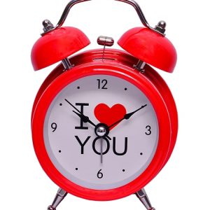 Twin Bell analogni stolni budilnik I Love You