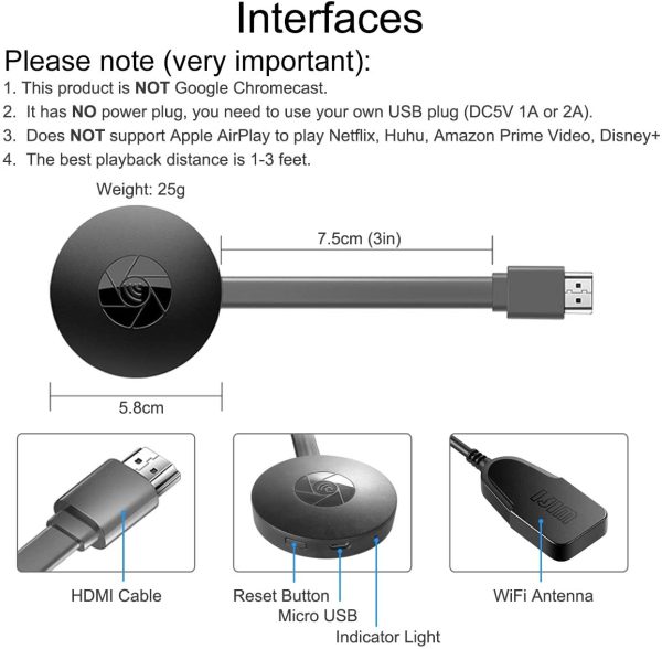 Bežični HDMI adapter MirrorScreen (Model: LS-4046) - Slika 2