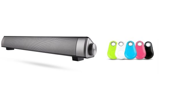ZVUČNIK PRIJENOSNI BEŽIČNI BLUETOOTH SOUNDBAR LP-S08 SREBRNI  + poklon iTag BLUETOOTH PRIVJESAK