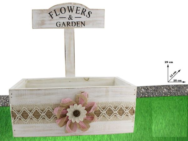 Drvena ukrasna vaza za cvijeće (FLOWERS GARDEN) model 2