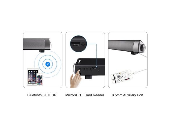 ZVUČNIK PRIJENOSNI BEŽIČNI BLUETOOTH SOUNDBAR LP-S08 SREBRNI  + poklon iTag BLUETOOTH PRIVJESAK - Slika 3