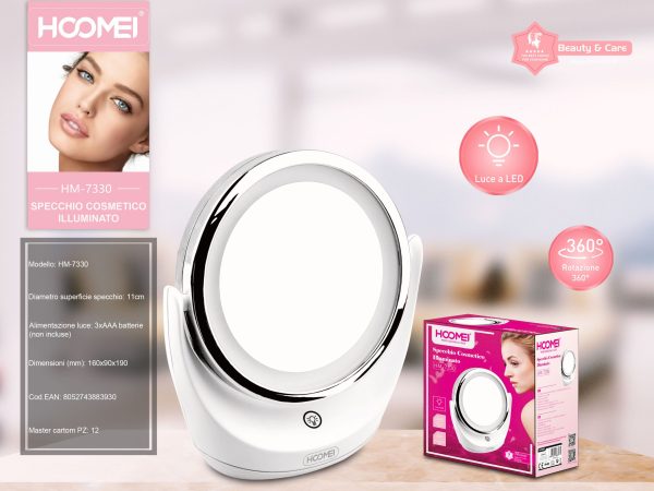 Prijenosno LED kozmetičko zrcalo 360-stupnjevno - Slika 5