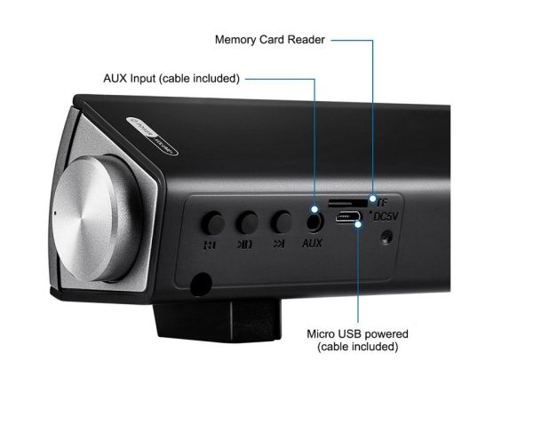 ZVUČNIK PRIJENOSNI BEŽIČNI BLUETOOTH SOUNDBAR LP-S08 SREBRNI  + poklon iTag BLUETOOTH PRIVJESAK - Slika 4