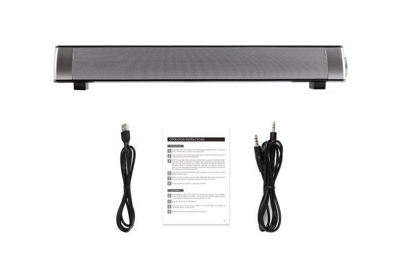 ZVUČNIK PRIJENOSNI BEŽIČNI BLUETOOTH SOUNDBAR LP-S08 SREBRNI  + poklon iTag BLUETOOTH PRIVJESAK - Slika 6