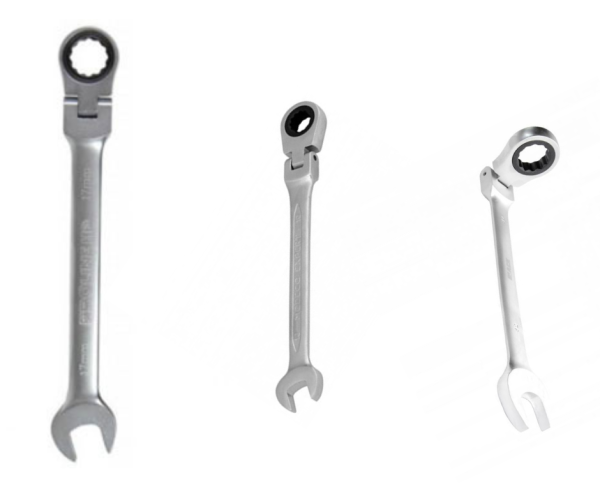 Ključ viljuškasto-okasti zglobni sa čegrtaljkom (SET 3 kom 10mm, 13mm, 17mm)