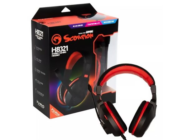 SLUŠALICE GAMING ŽIČNE MARVO H8321 CRNE +2X3.5 MM - Slika 2