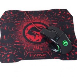 MIŠ S PODLOŠKOM ŽIČNI GAMING 3200 DPI MARVO G909+G1 COMBO CRNI
