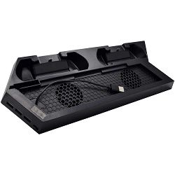 STALAK +CLASS ZA HLAĐENJE PS4 S PUNJAČEM ZA 2 KONTROLERA CRNI