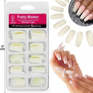 Umjetni nokti Bijeli  Zgodna žena (PRETTY WOMEN) 100 kom